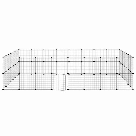 KLATKA DLA ZWIERZĄT Z BRAMKĄ 60 PANELI CZARNA 35X35CM STAL
