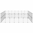 KLATKA DLA ZWIERZĄT Z BRAMKĄ 60 PANELI CZARNA 35X35CM STAL