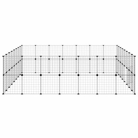 KLATKA DLA ZWIERZĄT Z BRAMKĄ 60 PANELI CZARNA 35X35CM STAL