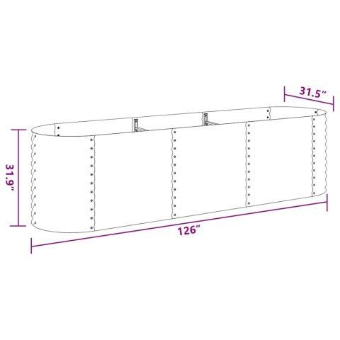 PODWYŻSZONA DONICA Z GALWANIZOWANEJ STALI 320X80X81CMSZARA