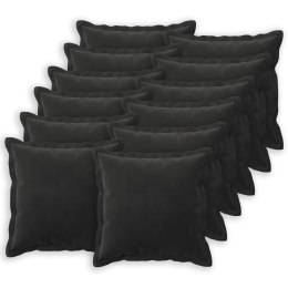 VidaXL Poszewka na poduszkę 12 pcs HOUTEN Czarny 40 x 40 cm Welur