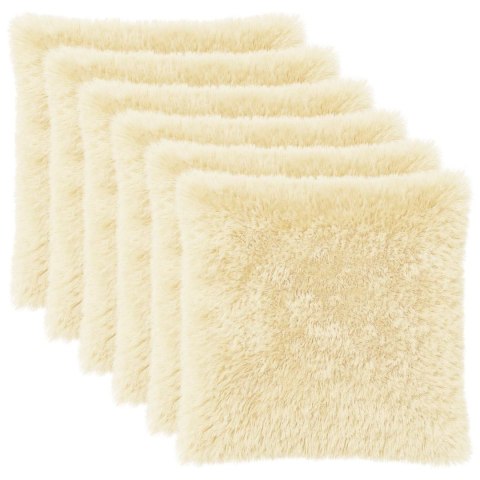 VidaXL Poszewka na poduszkę 6 pcs HEERLEN kremowy 80 x 80 cm Fleece PV