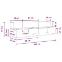 VidaXL Biurko studyjne Stare drewno 130 x 40 x 19,5 cm