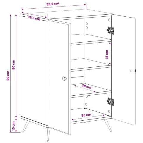 VidaXL Szafka na buty BREDA 59,5 x 39,5 x 90 cm Drewno inżynieryjne