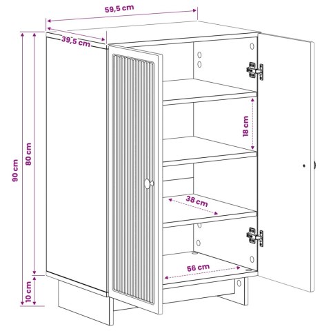 VidaXL Szafka na buty EDE 59,5 x 39,5 x 90 cm Drewno inżynieryjne