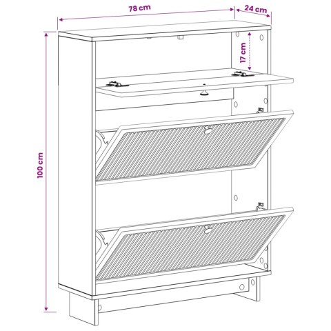 VidaXL Szafka na buty EDE 78 x 24 x 103 cm Drewno inżynieryjne