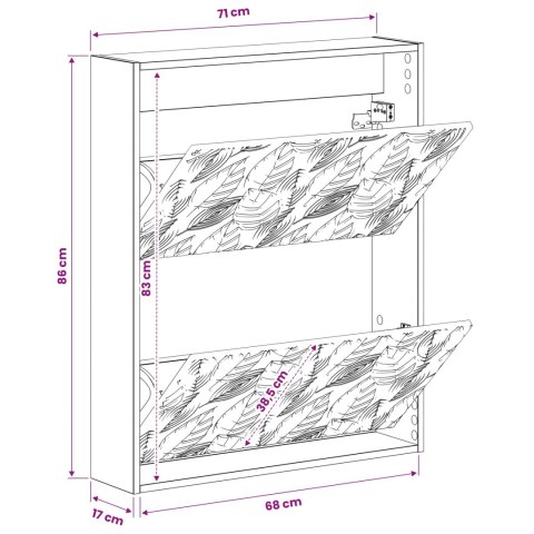VidaXL Wisząca szafka na buty DELFT 71 x 17 x 86 cm Biały