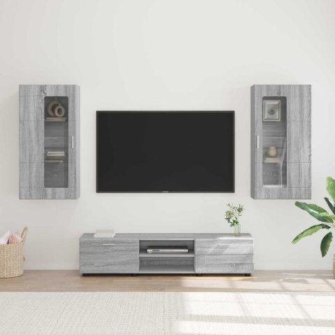 VidaXL Zestaw szafek RTV FLORIN 3 szt. Szary Sonoma