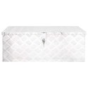 SKRZYNIA ALUMINIOWA 80X39X30CM SREBRNA TRANSPORTOWA NARZĘDZIOWA