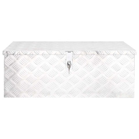 SKRZYNIA ALUMINIOWA 80X39X30CM SREBRNA TRANSPORTOWA NARZĘDZIOWA