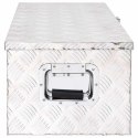 SKRZYNIA ALUMINIOWA 80X39X30CM SREBRNA TRANSPORTOWA NARZĘDZIOWA