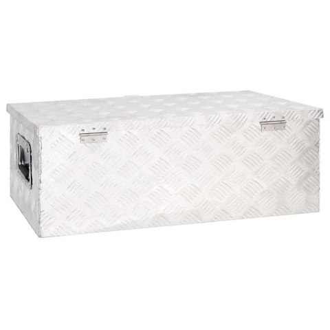 SKRZYNIA ALUMINIOWA 80X39X30CM SREBRNA TRANSPORTOWA NARZĘDZIOWA