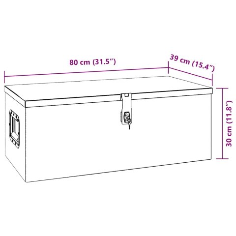 SKRZYNIA ALUMINIOWA 80X39X30CM SREBRNA TRANSPORTOWA NARZĘDZIOWA