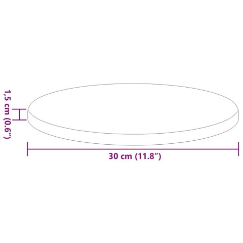 VidaXL Blat stołu Ø 30 x 1,5 cm Okrągły Drewno inżynieryjne