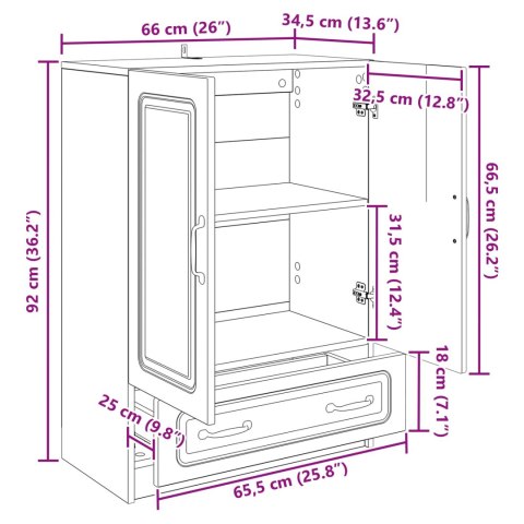 VidaXL Bufet Stare drewno 66 x 34,5 x 92 cm Drewno inżynieryjne