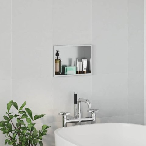 VidaXL Nisza prysznicowa srebrny 30 x 20 x 9,5 cm Stal nierdzewna