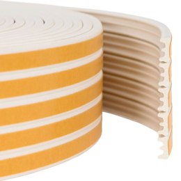 VidaXL Samoprzylepna uszczelka okienna Biały 9 x 4 mm 25 m Guma EPDM