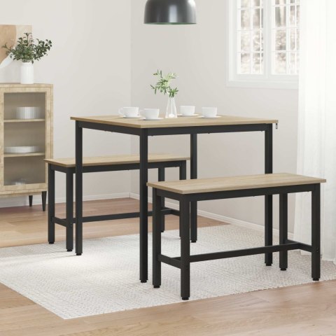 VidaXL Stoły do jadalni 80 x 80 x 75 cm Drewno inżynieryjne dąb Sonoma