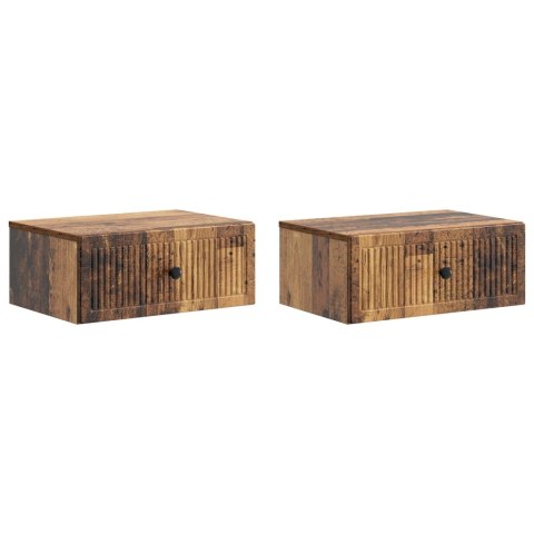 VidaXL Szafka Nocna 2 szt. Stare drewno 49 x 34,5 x 20 cm