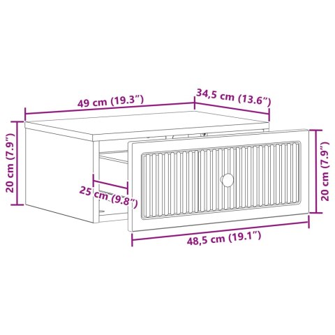 VidaXL Szafka Nocna 2 szt. Stare drewno 49 x 34,5 x 20 cm