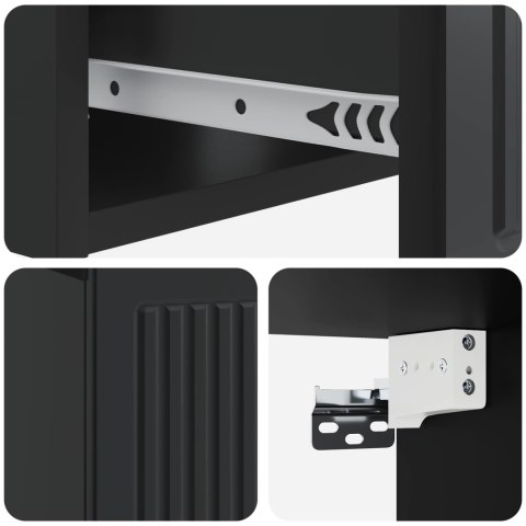 VidaXL Szafka Nocna Czarny 49 x 34,5 x 20 cm Drewno inżynieryjne