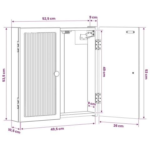 VidaXL Szafka na tarczę do rzutków EDE Czarny 52,5 x 10,5 x 53,5 cm