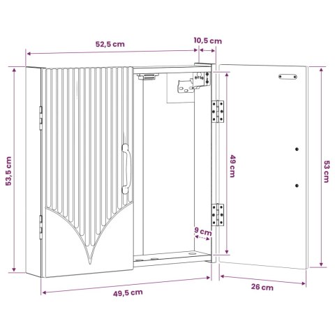 VidaXL Szafka na tarczę do rzutków HOORN Czarny 52,5 x 10,5 x 53,5 cm