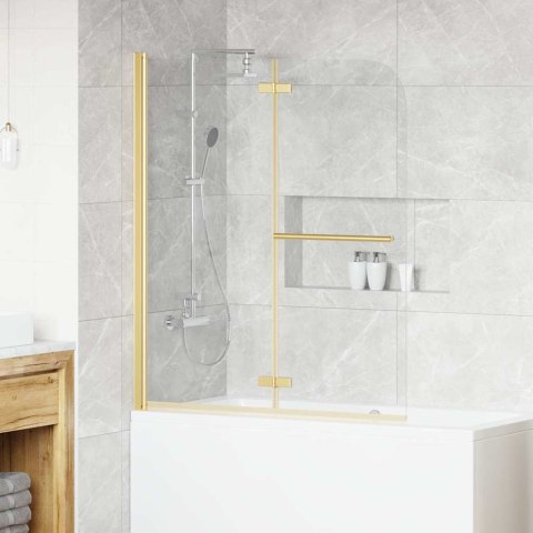 OSŁONA PRYSZNICOWA 120X140 CM PRZEZROCZYSTA ZŁOTA