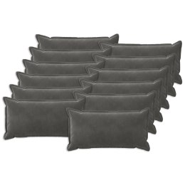 VidaXL Poszewka na poduszkę 12 pcs HOUTEN ciemnoszary 40 x 80 cm Welur