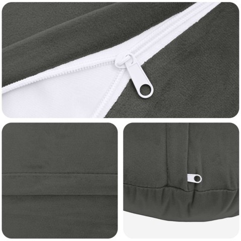 VidaXL Poszewka na poduszkę 2 pcs HEERLEN ciemnoszary Ø 60 cm Welur
