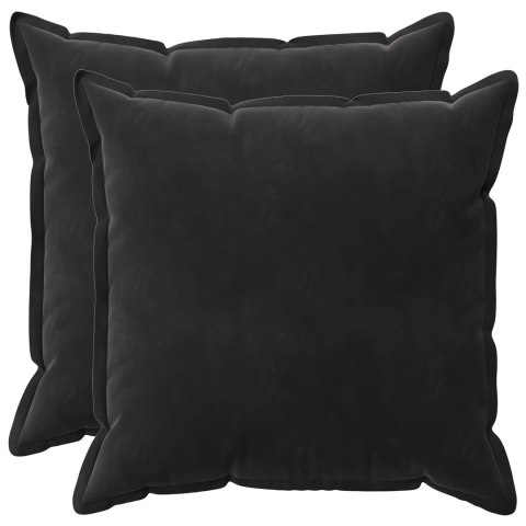 VidaXL Poszewka na poduszkę 2 pcs HOUTEN Czarny 65 x 65 cm Welur