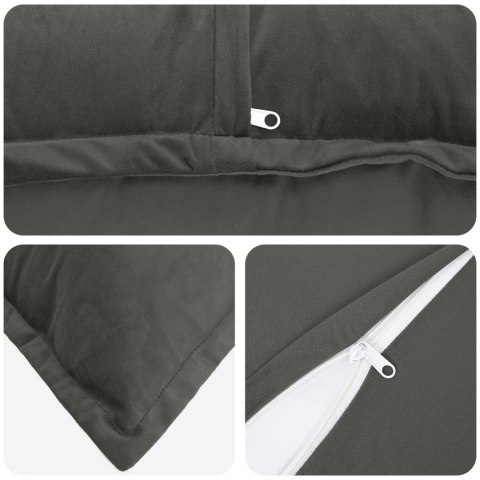 VidaXL Poszewka na poduszkę 2 pcs HOUTEN ciemnoszary 50 x 70 cm Welur