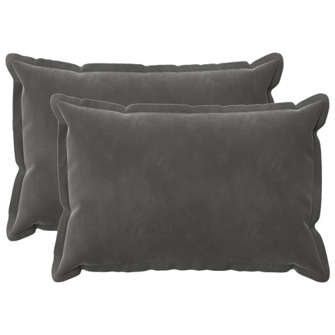 VidaXL Poszewka na poduszkę 2 pcs HOUTEN ciemnoszary 50 x 75 cm Welur