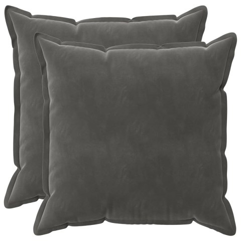 VidaXL Poszewka na poduszkę 2 pcs HOUTEN ciemnoszary 60 x 60 cm Welur