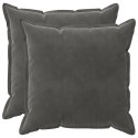 VidaXL Poszewka na poduszkę 2 pcs HOUTEN ciemnoszary 65 x 65 cm Welur