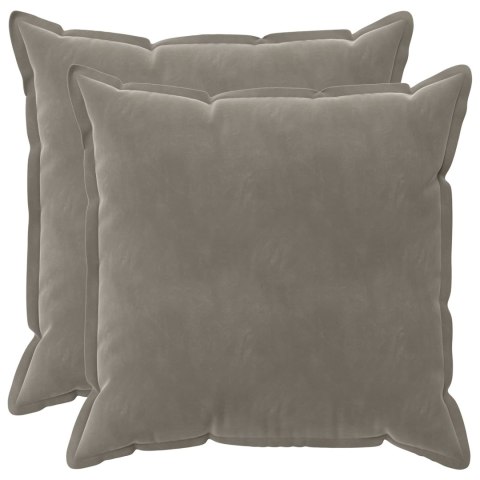 VidaXL Poszewka na poduszkę 2 pcs HOUTEN jasnoszary 55 x 55 cm Welur
