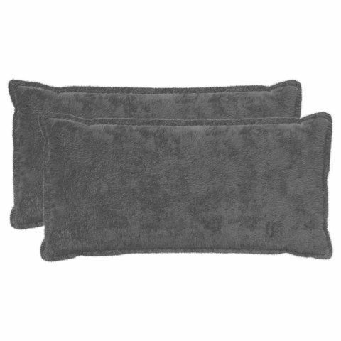 VidaXL Poszewka na poduszkę 2 szt. HOUTEN ciemnoszary 40 x 80 cm