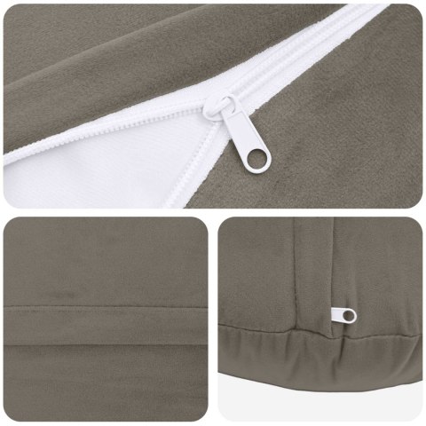 VidaXL Poszewka na poduszkę 6 pcs HEERLEN jasnoszary Ø 40 cm Welur