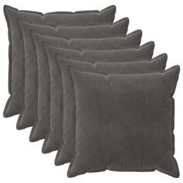 VidaXL Poszewka na poduszkę 6 pcs HOUTEN ciemnoszary 80 x 80 cm Welur