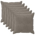 VidaXL Poszewka na poduszkę 6 pcs HOUTEN jasnoszary 80 x 80 cm Welur
