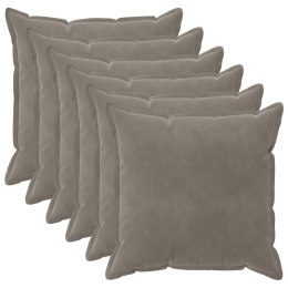 VidaXL Poszewka na poduszkę 6 pcs HOUTEN jasnoszary 80 x 80 cm Welur