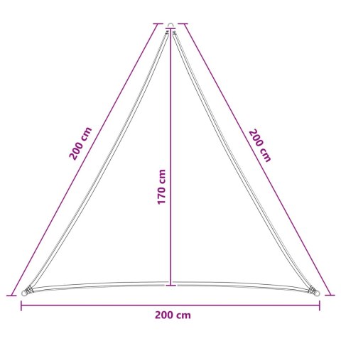 VidaXL Żagiel przeciwsłoneczny 2 x 2 x 2 m HDPE Trójkątny jasnoszary