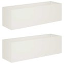 VidaXL Doniczka ogrodowa 2 szt. Biały 100 x 30 x 30 cm Stal zimnogięta