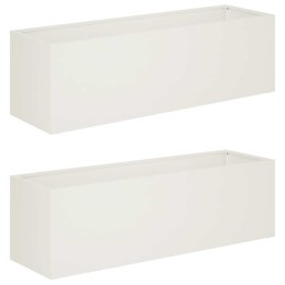 VidaXL Doniczka ogrodowa 2 szt. Biały 100 x 30 x 30 cm Stal zimnogięta