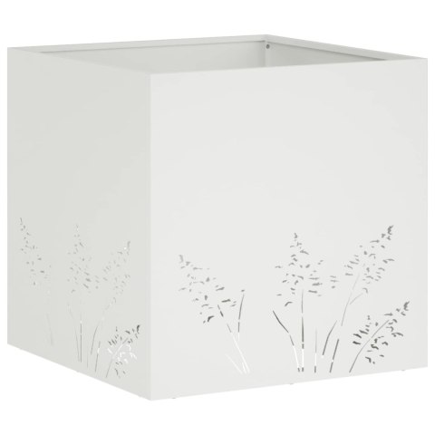 VidaXL Doniczka ogrodowa 2 szt. Biały 50 x 50 x 49 cm Stal zimnogięta