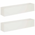 VidaXL Doniczka ogrodowa 2 szt. Biały 80 x 20 x 20 cm Stal zimnogięta