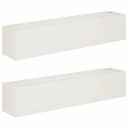 VidaXL Doniczka ogrodowa 2 szt. Biały 80 x 20 x 20 cm Stal zimnogięta