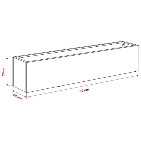 VidaXL Doniczka ogrodowa 2 szt. Biały 80 x 20 x 20 cm Stal zimnogięta