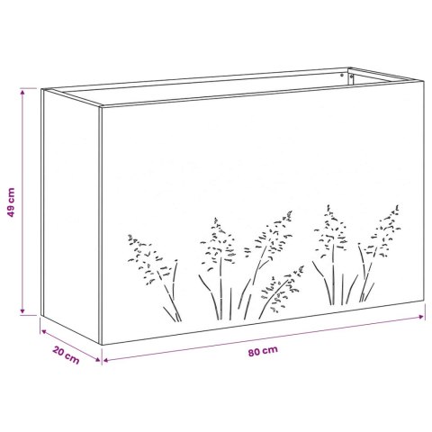 VidaXL Doniczka ogrodowa 2 szt. Biały 80 x 20 x 49 cm Stal zimnogięta