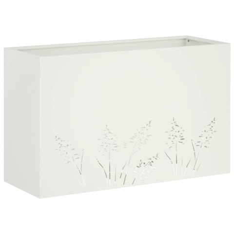 VidaXL Doniczka ogrodowa 2 szt. Biały 80 x 30 x 49 cm Stal zimnogięta